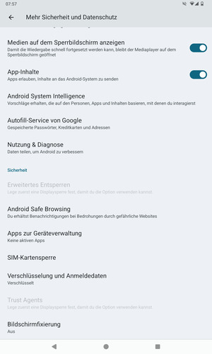 Scrollen Sie und wählen Sie SIM-Kartensperre