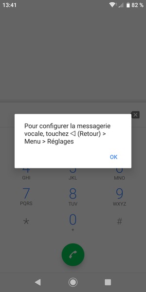 Si votre messagerie vocale n'est pas configurée, sélectionnez OK