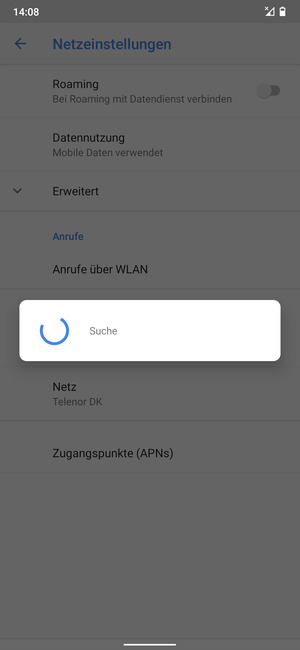 Warten Sie, bis die Suche abgeschlossen ist
