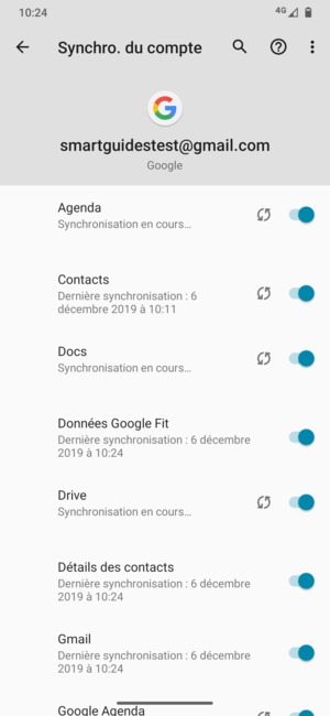 Vos informations seront synchronisées