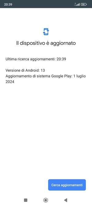 Se il tuo telefono è aggiornato, vedrai la seguente schermata
