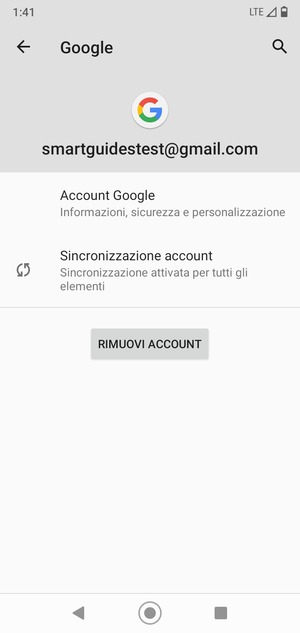 Seleziona Sincronizzazione account