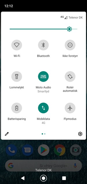 Juster lysstyrken til ønsket nivå