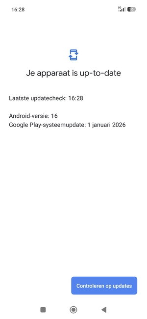 Als uw telefoon up-to-date is, zult u het volgende scherm zien
