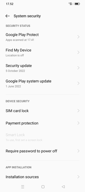 Select SIM card lock