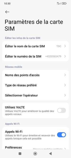 Sélectionnez Noms des points d'accès
