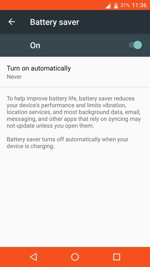 Turn on Battery saver
