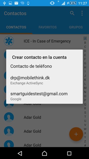 Seleccione su cuenta Google