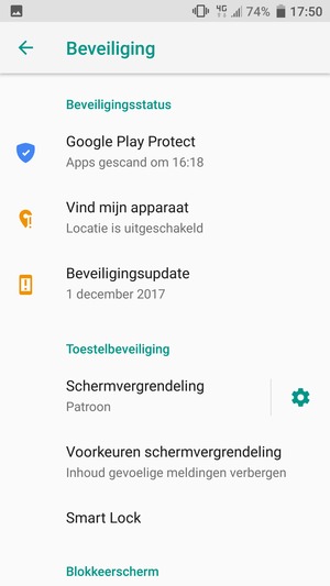 Uw telefoon is nu beveiligd met een schermvergrendeling