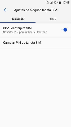 Seleccione Public y Cambiar PIN de tarjeta SIM