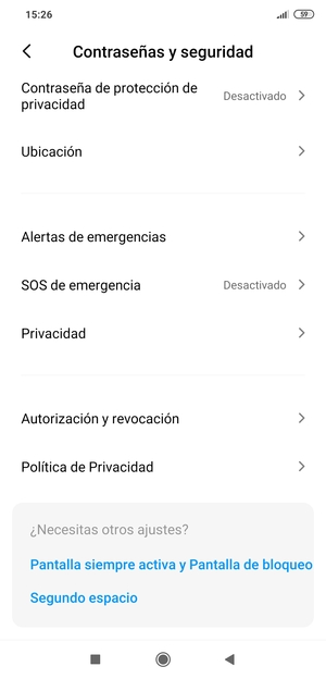 Seleccione Política de Privacidad