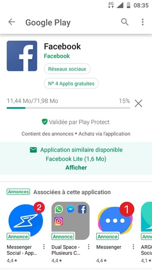 Veuillez attendre la fin de la procédure d'installation