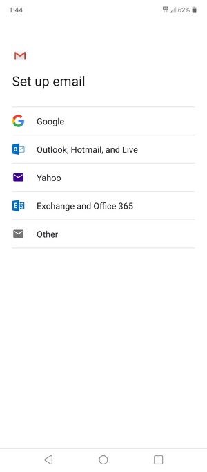Select Exchange and Office 365