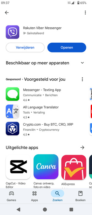 Selecteer Openen