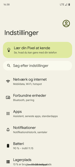 Vælg Netværk og internet