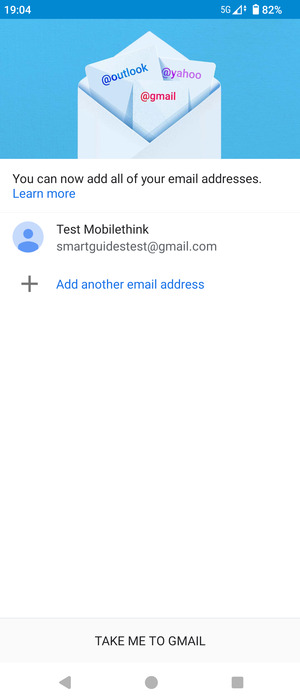 Select TAKE ME TO GMAIL