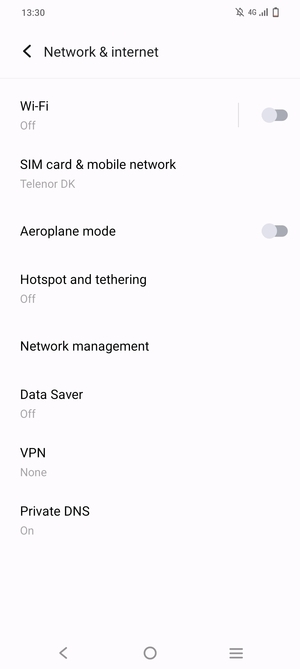 Select SIM card & mobile network