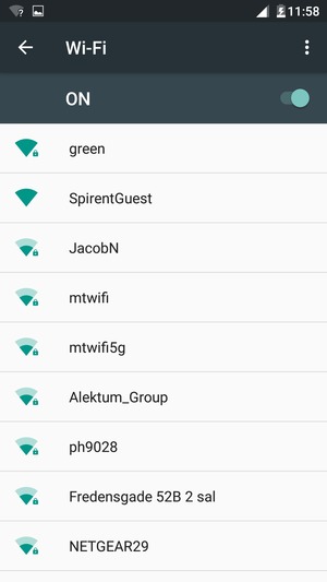 Select the wireless network you want to connect to