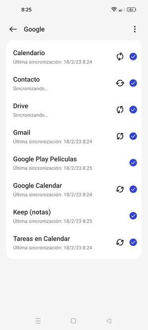 Su información será sincronizada