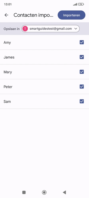 Selecteer Importeren