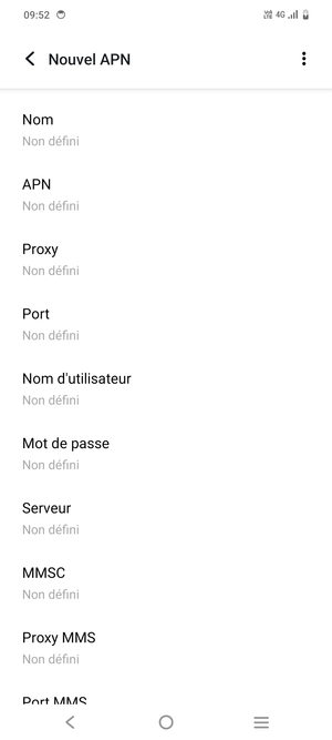 Saisissez les informations MMS