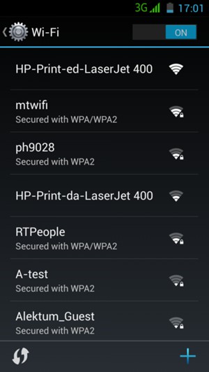 Select the wireless network you want to connect to