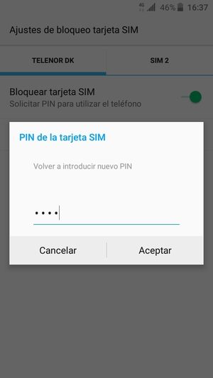 Confirme su nuevo PIN y seleccione Aceptar