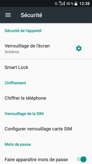 Votre téléphone est maintenant sécurisé par un écran de verrouillage.