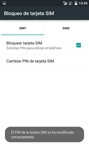 El PIN de la tarjeta SIM ha sido cambiado