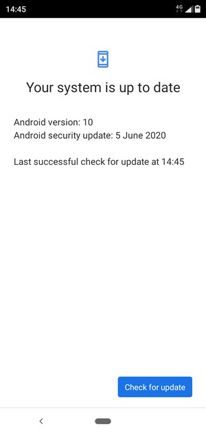 If your phone is up to date, you will see the following screen