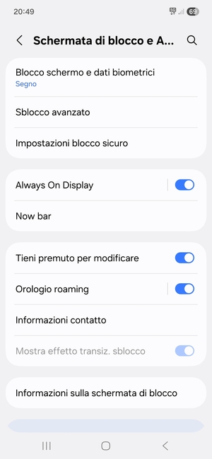 Il tuo telefono è ora protetto dal blocco schermo