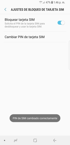 Su PIN de SIM ha sido cambiado