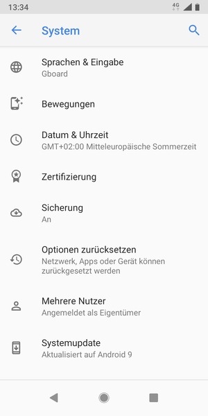 Wählen Sie Systemupdate