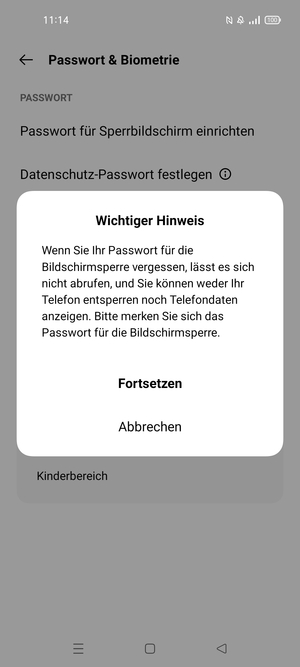 Wählen Sie Fortsetzen