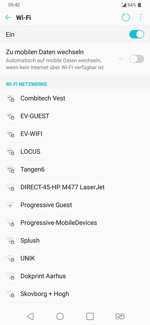 Wählen Sie das Wireless-Netzwerk, zu dem Sie eine Verbindung herstellen möchten