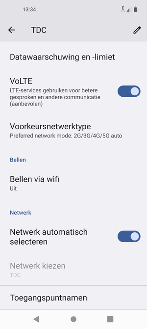 Om van netwerk te wisselen in geval van netwerk problemen, schakel Netwerk automatisch selecteren uit