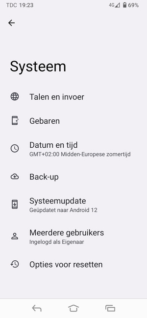 Selecteer Systeemupdate