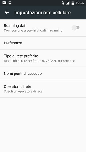 Seleziona Nomi punti di accesso