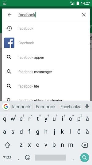 Ange app-namnet och välj Sök