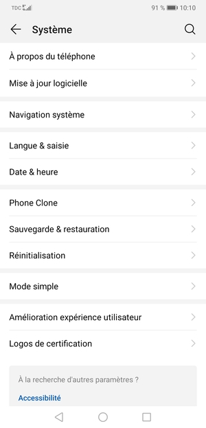 Sélectionnez Mise à jour logicielle