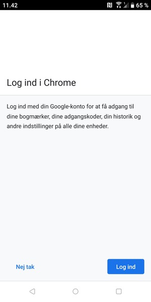 Vælg Nej tak