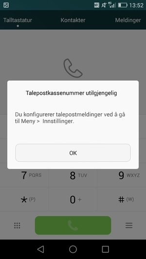 Hvis personsvar ikke er innstilt, velg OK