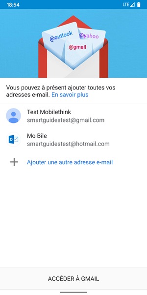 Sélectionnez ACCÉDER À GMAIL