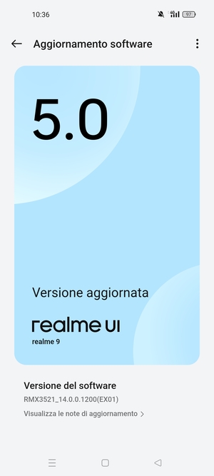 Se il tuo telefono è aggiornato, vedrai la seguente schermata