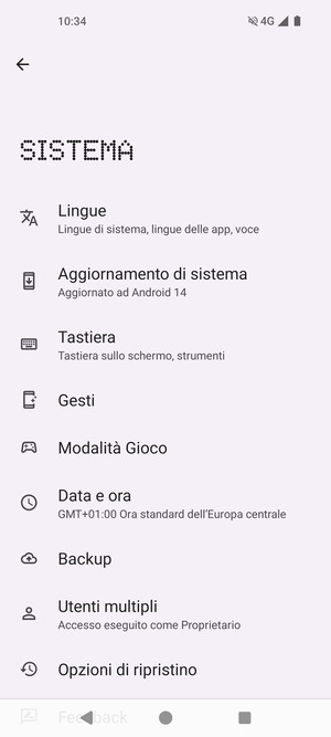 Seleziona Aggiornamento di sistema
