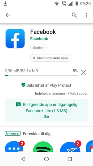 Afvent at installeringen er afsluttet