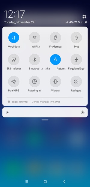 Justera ljusstyrkan till den önskade nivån