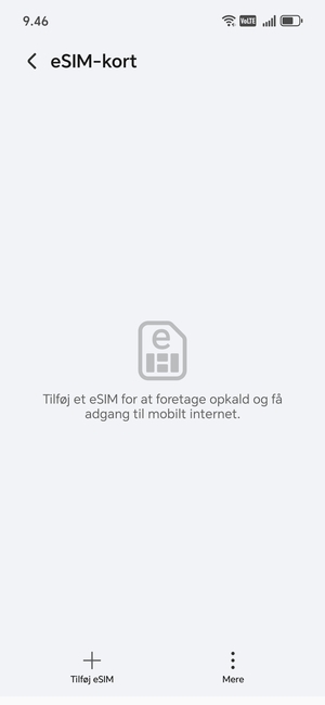 Vælg Tilføj eSIM