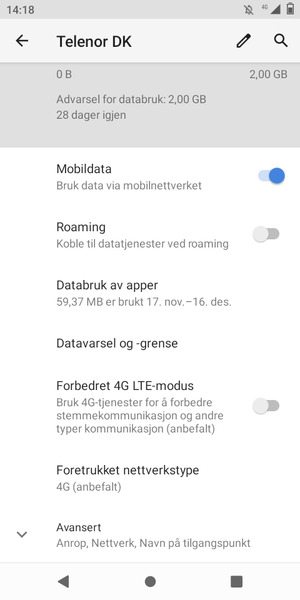 For å bytte nettverk hvis det oppstår nettverksproblemer, velg Avansert