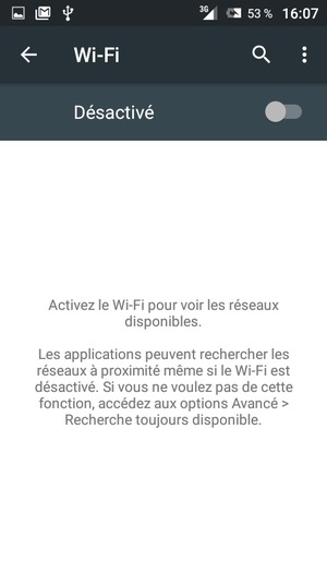 Activer le Wi-Fi